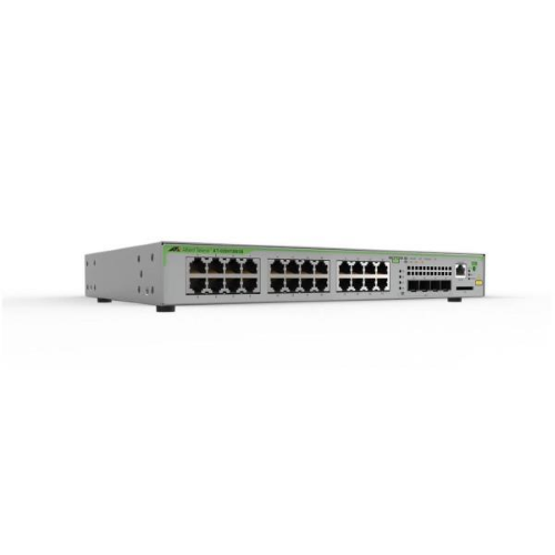 Allied Telesis CentreCOM AT-GS970M/28PS - Switch - L3 - gestito - 24 x 10/100/1000 (PoE+) + 4 x SFP (GBIC mini) uplink - desktop - PoE+